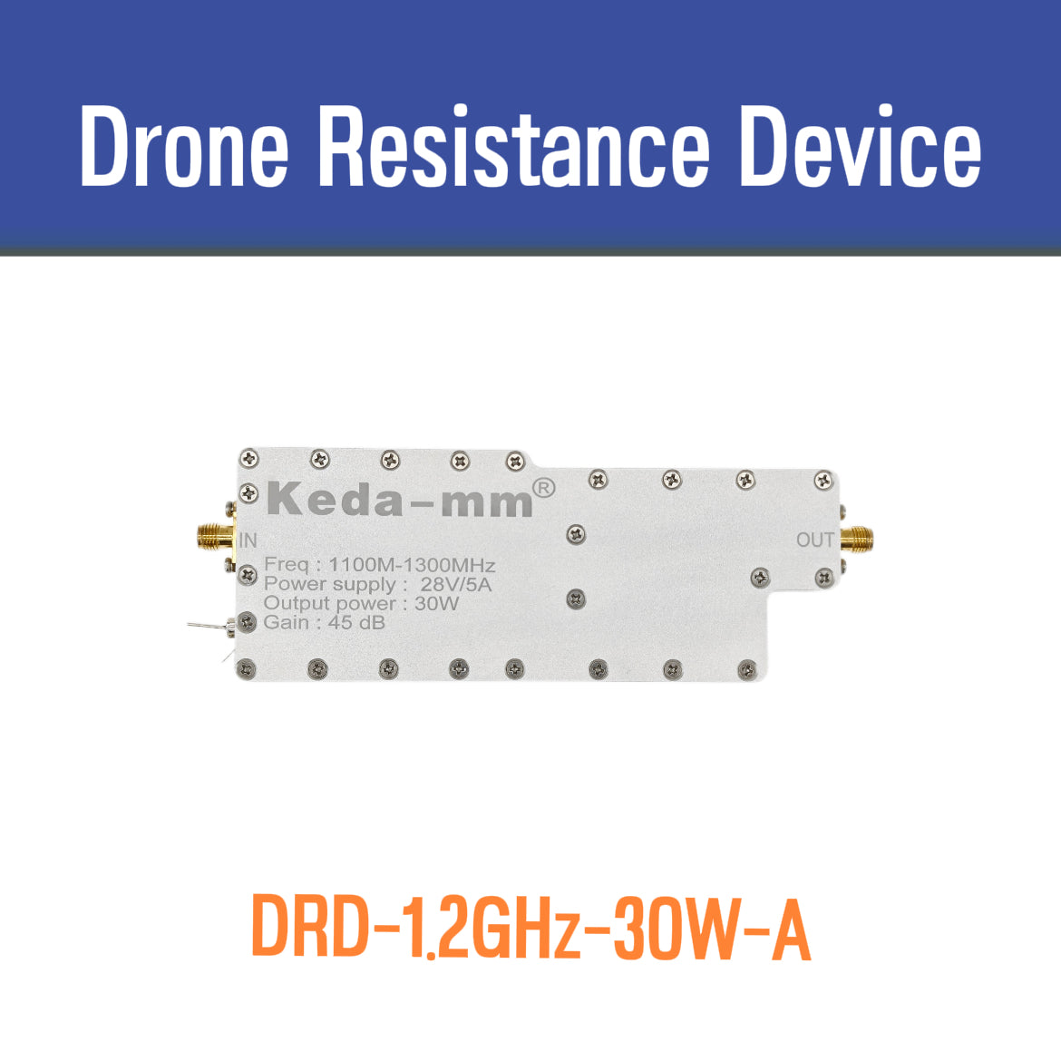 KEDA-MM DRD-1.2G-30W-A 1.2GHz 45dB Drone Resistance Device Power Amplifiers Module Anti Drone Module