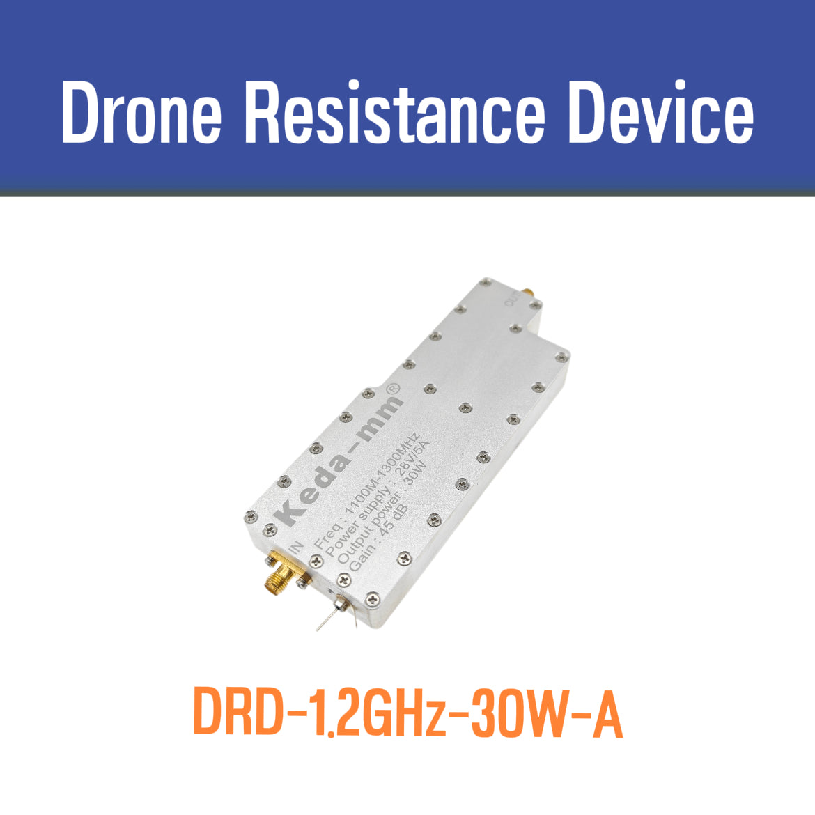 KEDA-MM DRD-1.2G-30W-A 1.2GHz 45dB Drone Resistance Device Power Amplifiers Module Anti Drone Module